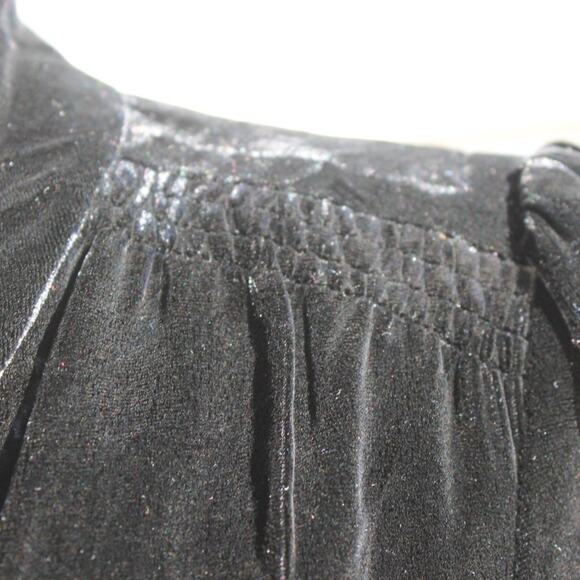 Juicy Couture Black Crushed Silk Velvet Blazer Cropped Rhinestone Buttons Size 4 - Picture 7 of 14
